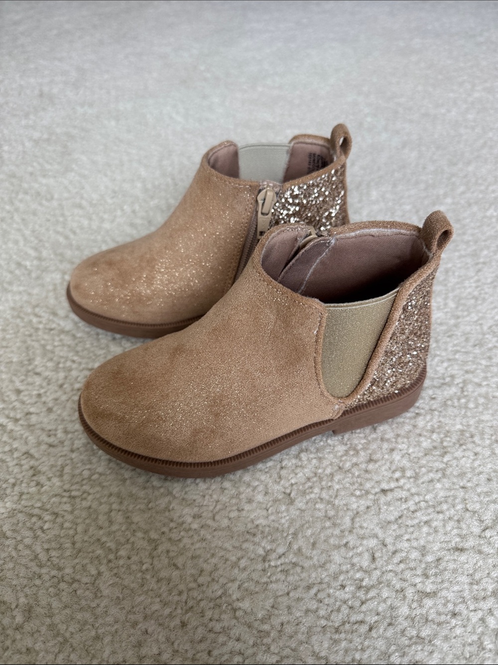 jumping beans Glitter Chelsea Boots in Light Tan